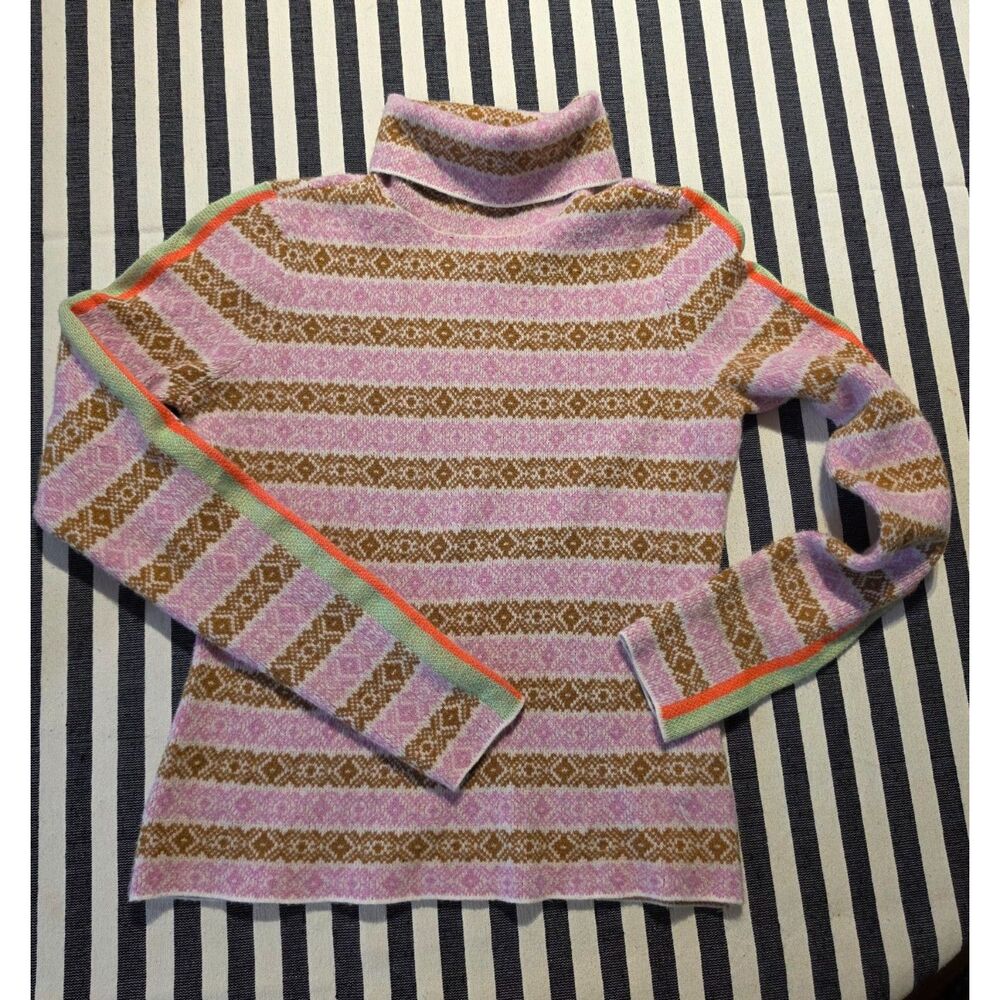 Maeve Anthropologie Size XS Pink Ski Slope Alpine Turtleneck Sweater